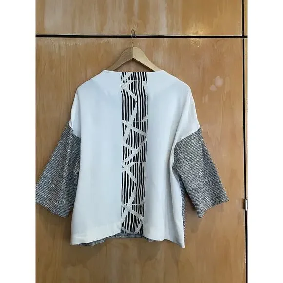 Malene Birger Textured Wool front Cream Blouse Size 40 - Picture 3 of 5